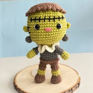 Handcrafted Frankenstein Monster Crochet Amigurumi Doll Halloween